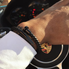Stainless Steel/Leather Bracelet
