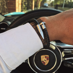 Stainless Steel/Leather Bracelet