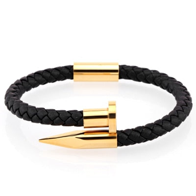 Stainless Steel/Leather Bracelet