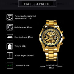 Men's Mechanical Golden Watch