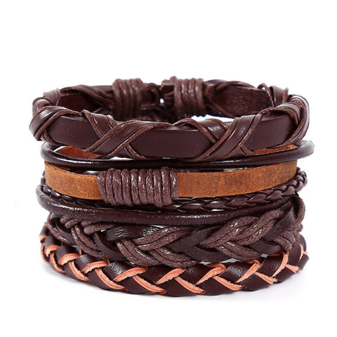Trendy Leather Bracelet (4pcs)
